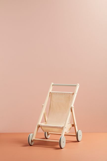 Wooden play stroller | Off white