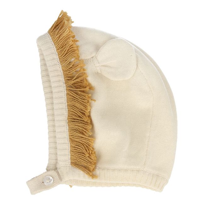Mütze Löwe aus Bio-Baumwolle Natur