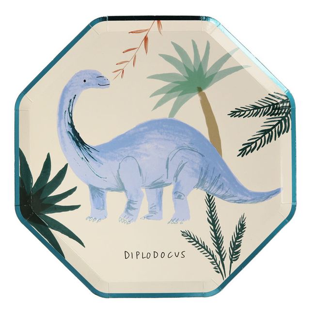 Platos de cartón Dinosaurios - Set de 8