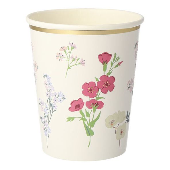 English Garden Cardboard Cups - Set of 8