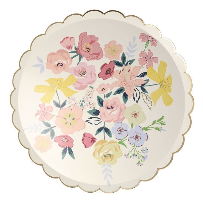 Pappteller English Garden - 8er-Set