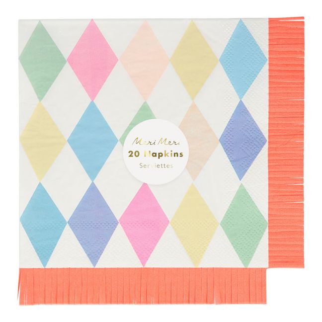 Servilletas de papel con flecos Circo - Set de 20