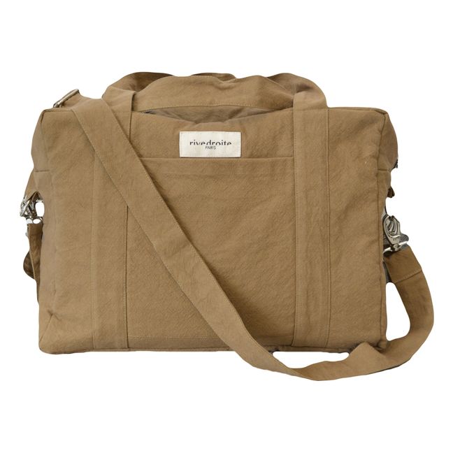 Bolsa para pañales Darcy de algodón reciclado - Exclusividad Rive Droite x Smallable | Tabaco