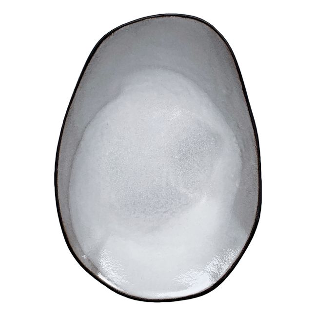 Oval ceramic plate White