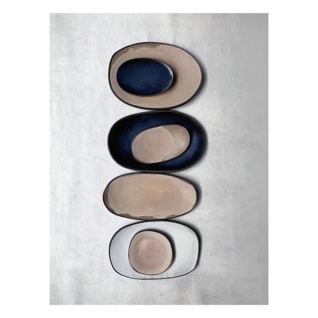 Piatto ovale in ceramica  Blu marino