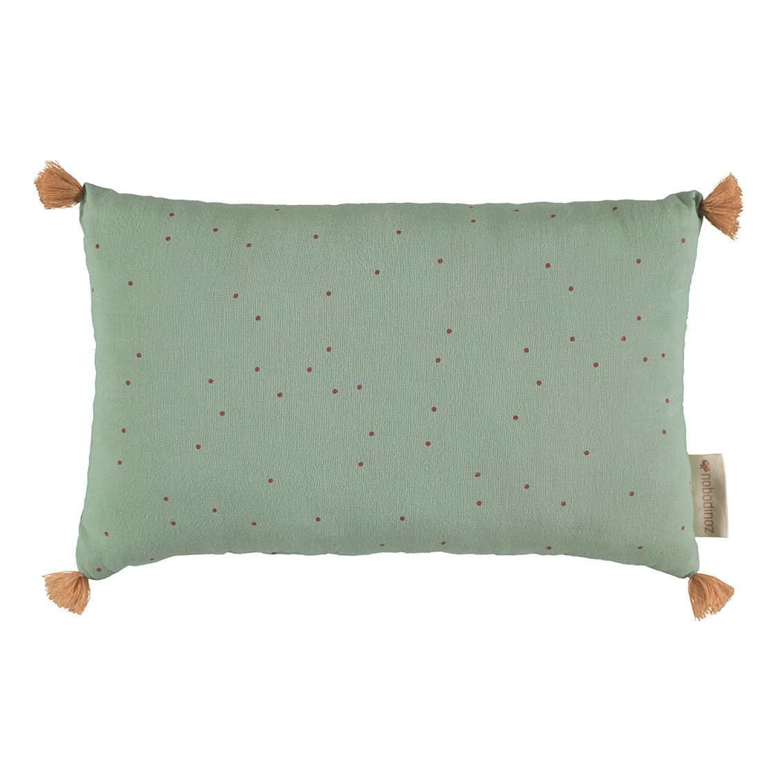 Nobodinoz - Coussin Sublim en coton bio 20x35 cm - Vert d'eau