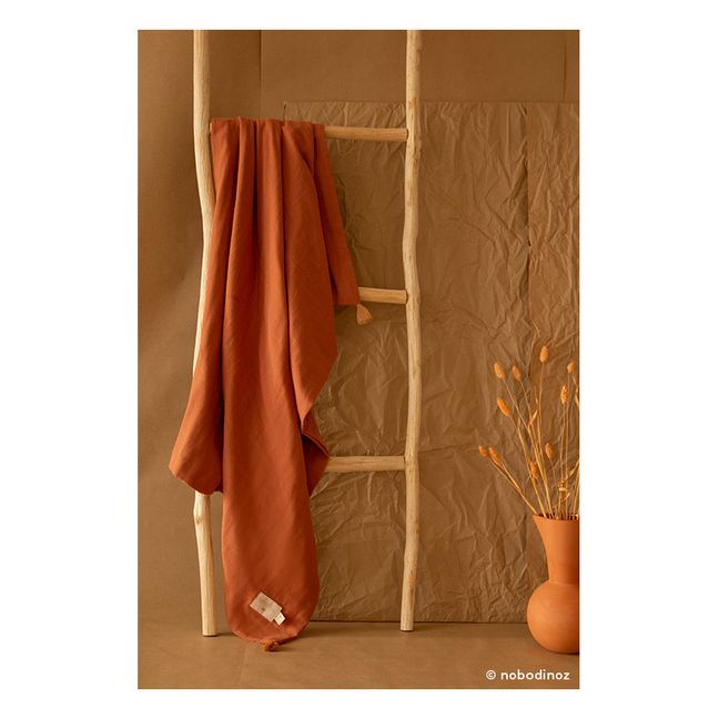 Coperta Treasure in cotone bio | Marrone