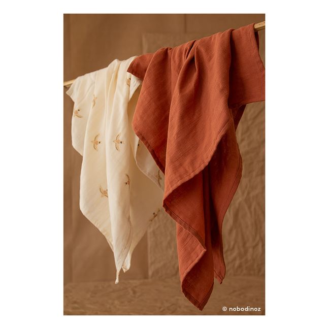 Fasce Butterfly in doppia garza di cotone bio - Set da 2 | Marrone