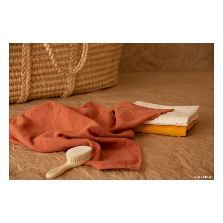Butterfly Swaddles in Organic Cotton Muslin - Set of 2 | Brown- Product image n°3