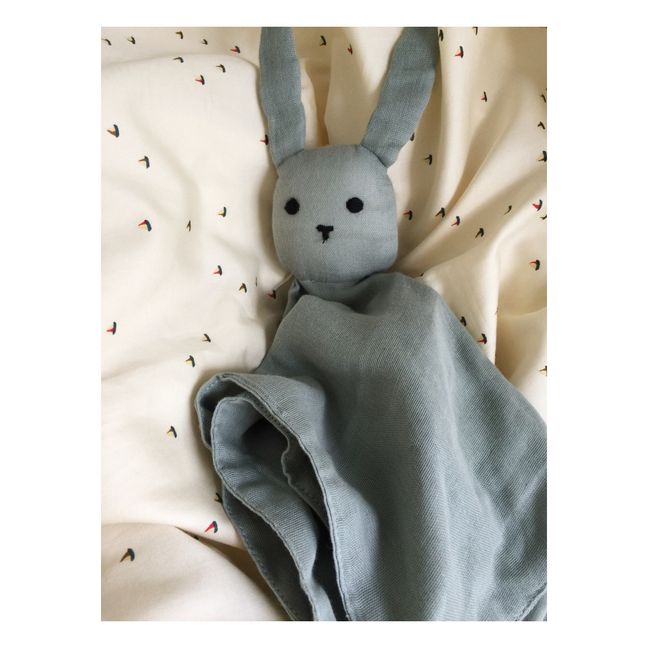 Doudou Lapin Sleepy Rabbit en coton bio Bleu