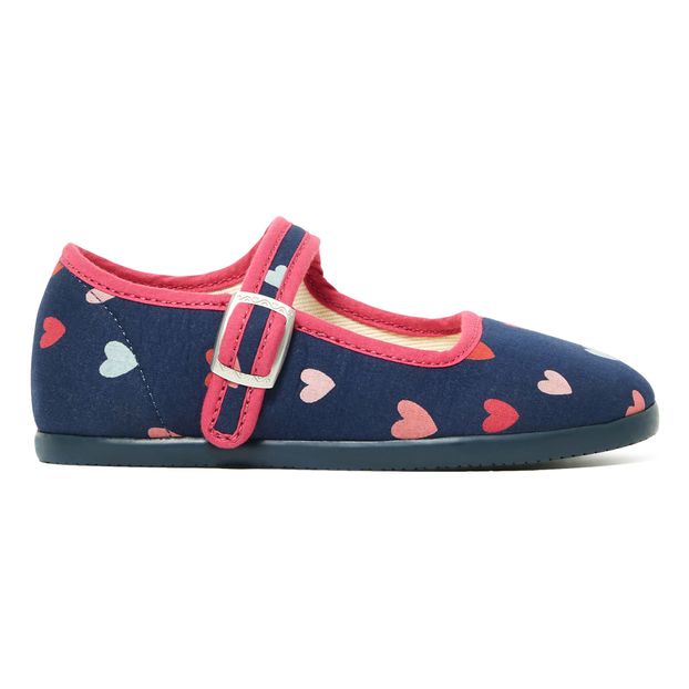 Chaussons Jane Bleu Marine Bonton Chaussure Bebe Enfant