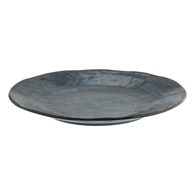 Broste Copenhagen Assiette à Pâtes Nordic Sea – Grès Émaillé Bleu/Gris/Vert 22,5 Cm
