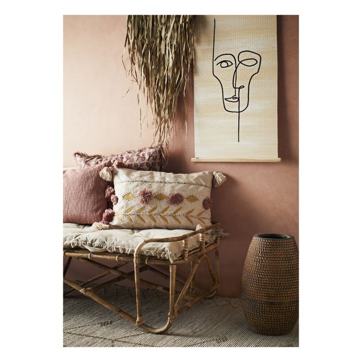 Cushion Cover with Tassels | Pink- Product image n°2