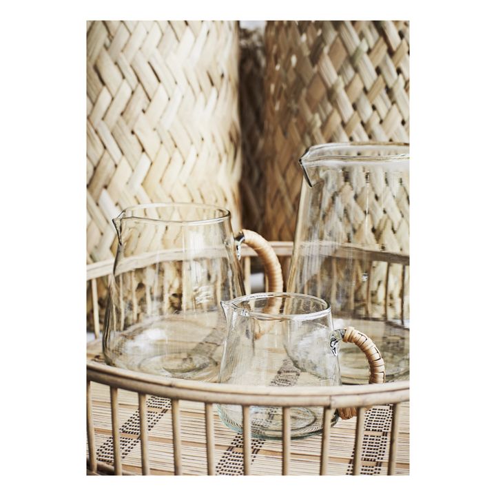 Caraffa in vetro con manico in bambù | Trasparente- Immagine del prodotto n°1