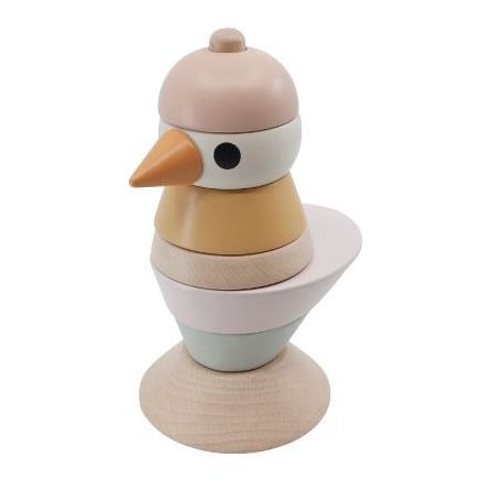 Jeu empilable en bois Oiseau | Rose