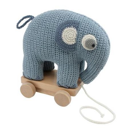 Sebra - Eléphant à roulettes - Bleu gris