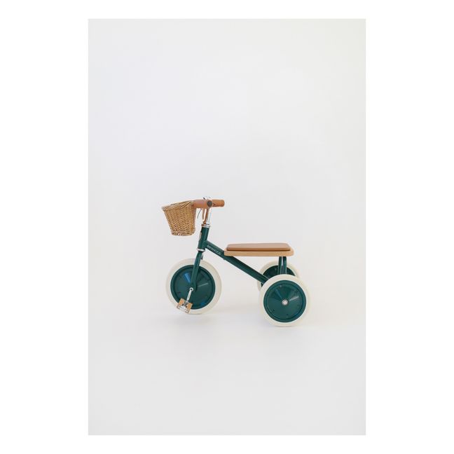 Dreirad aus Metall und Holz Grün