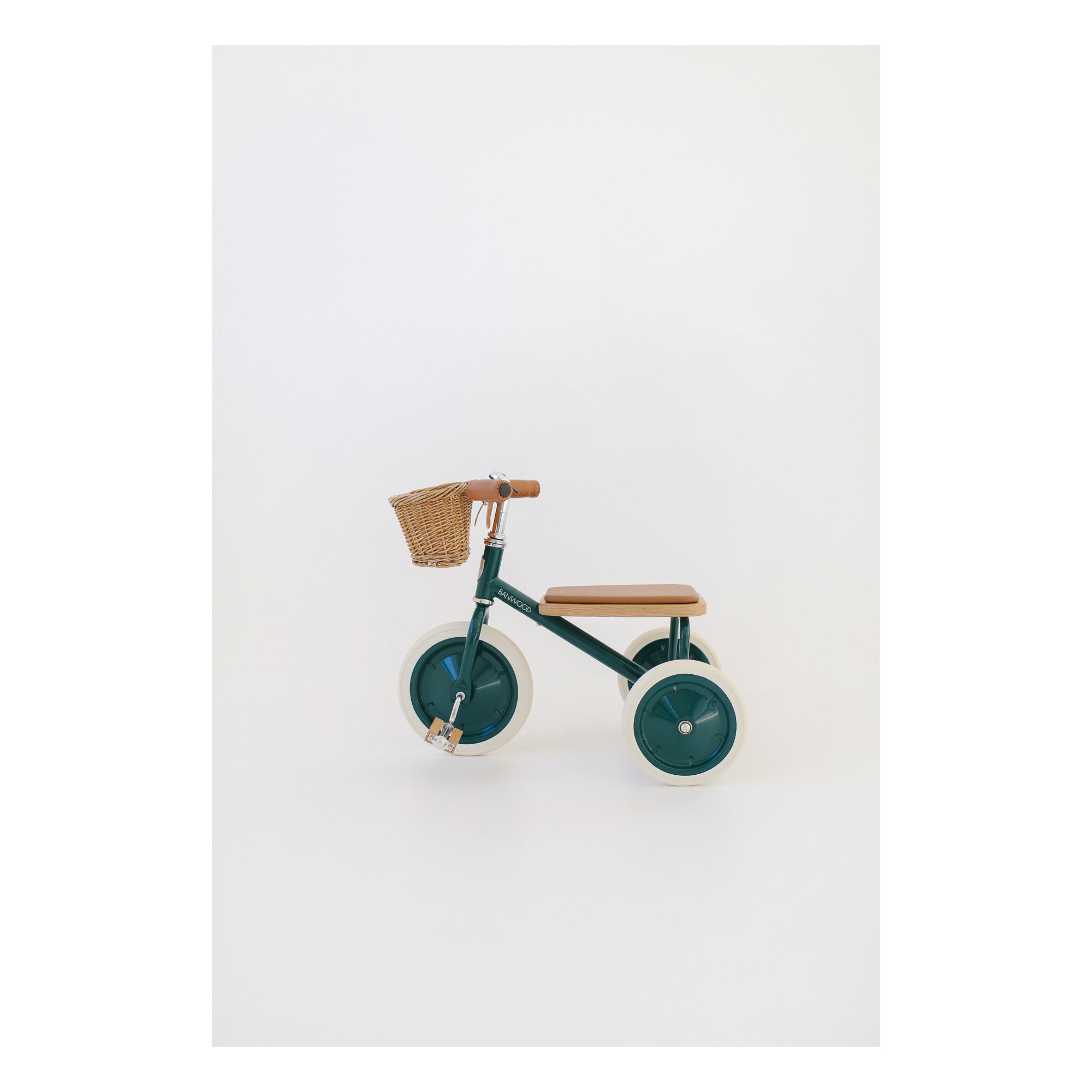 Dreirad aus Metall und Holz Grün- Produktbild Nr. 3