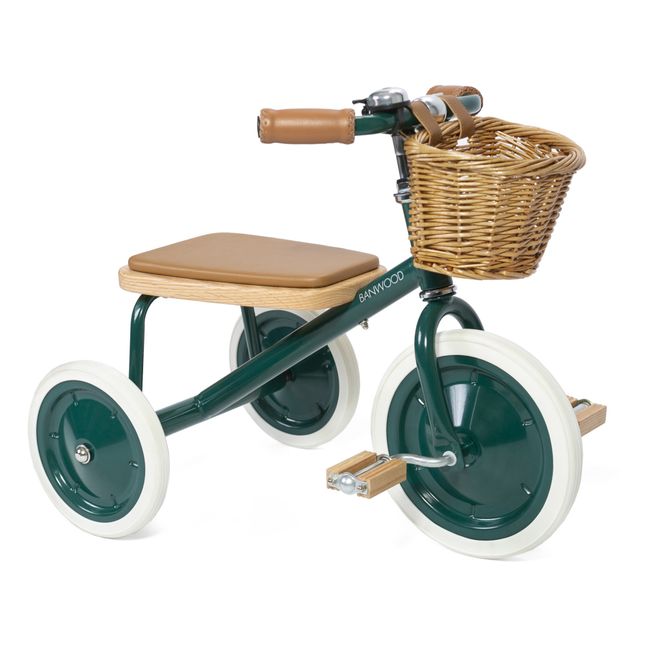 Tricycle en métal et bois | Vert