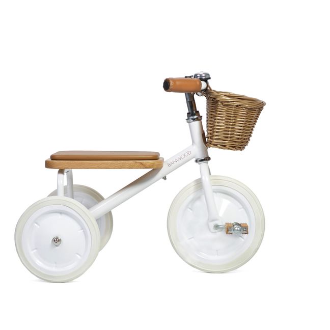 Tricycle en métal et bois | Blanc