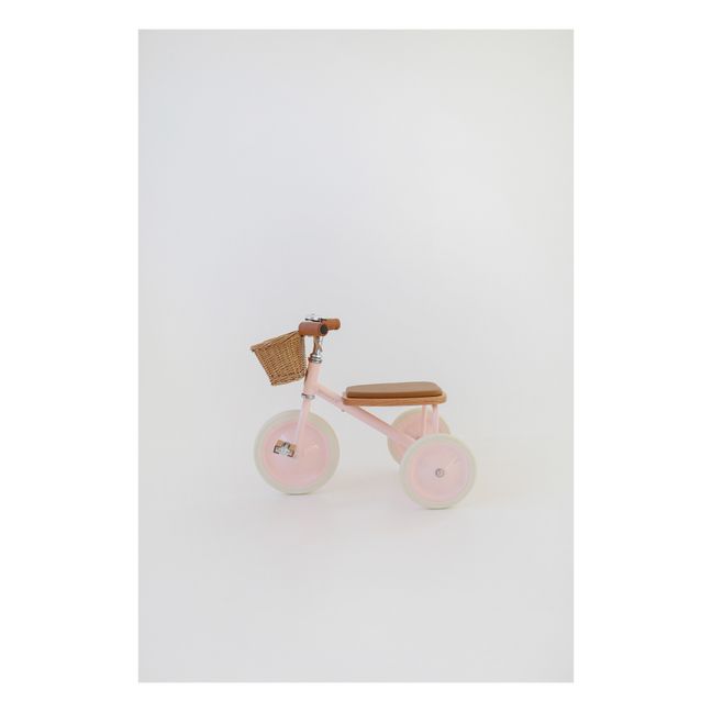 Triciclo en metal y madera Rosa