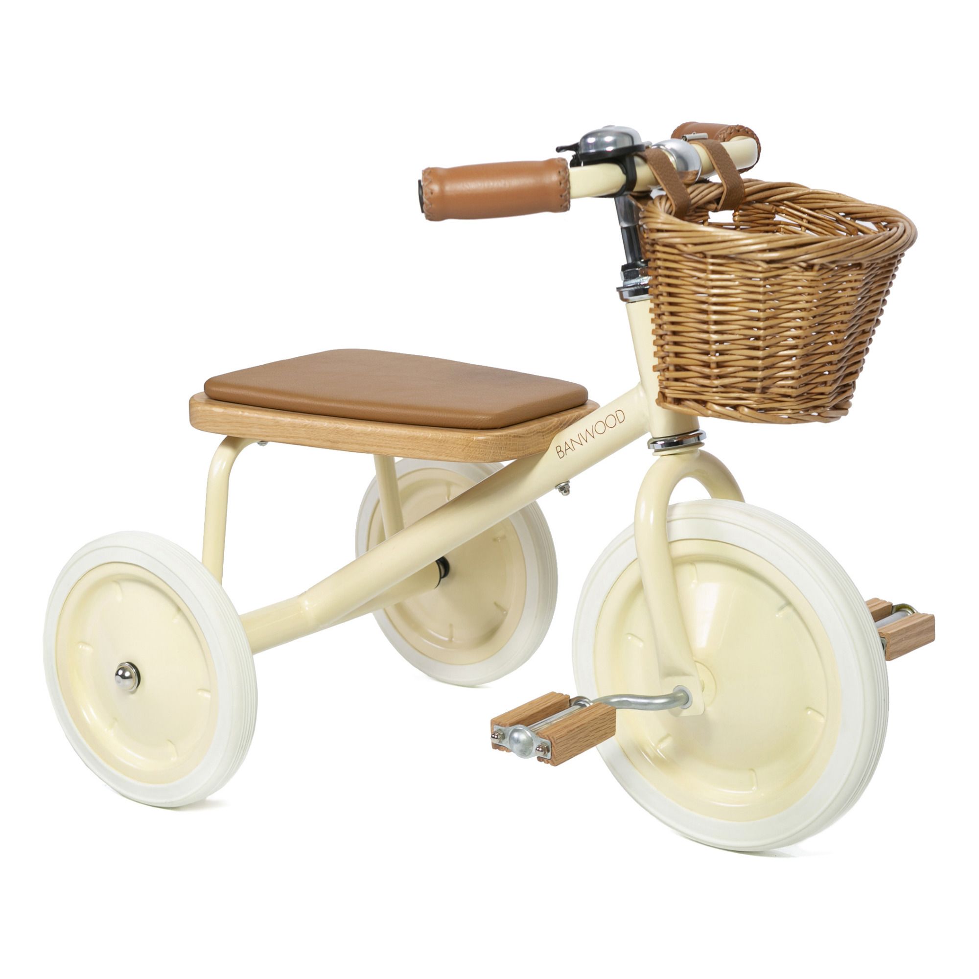 Dreirad aus Metall und Holz Cremefarben- Produktbild Nr. 4