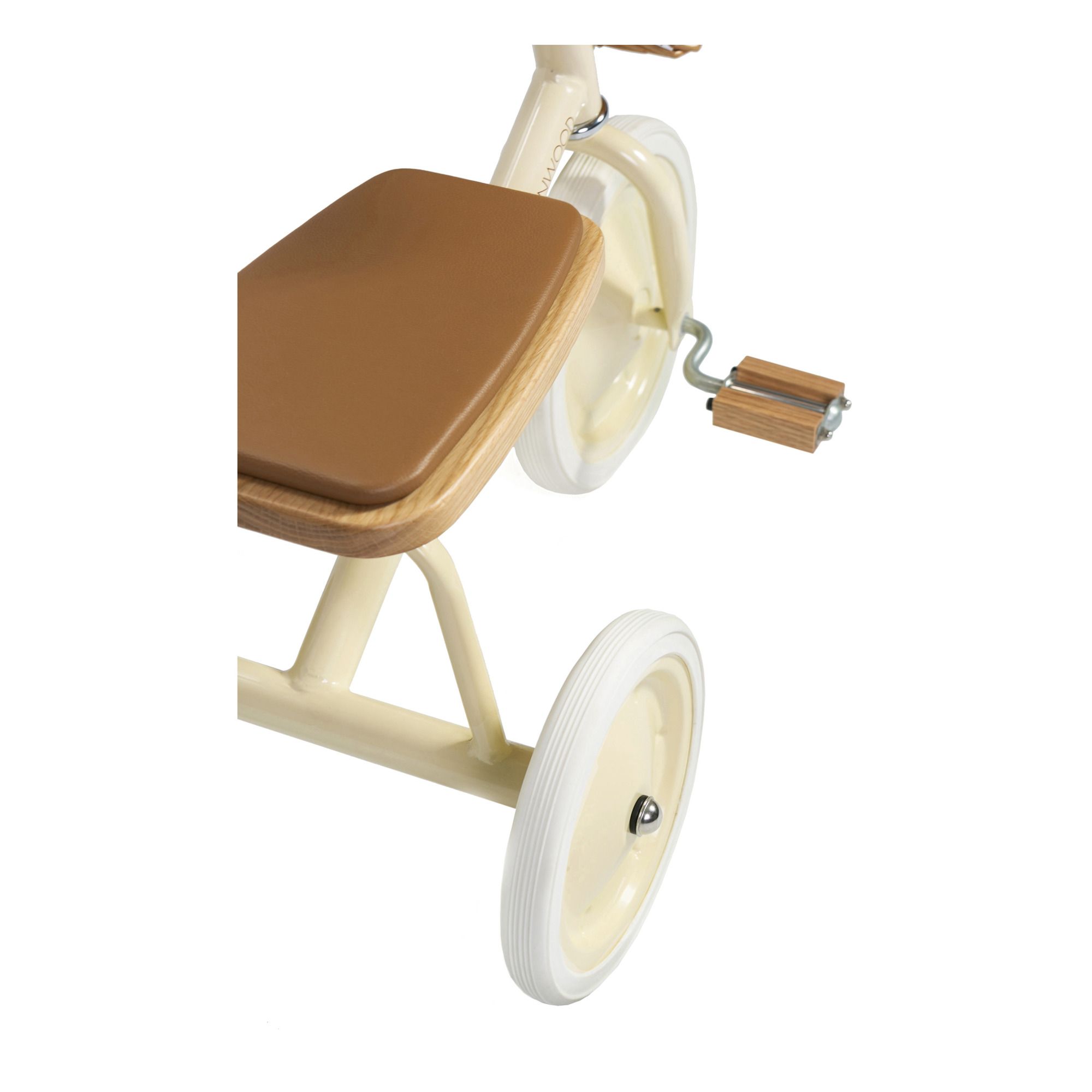 Dreirad aus Metall und Holz Cremefarben- Produktbild Nr. 7