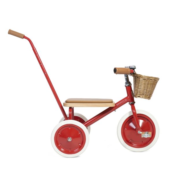 Triciclo en metal y madera | Rojo