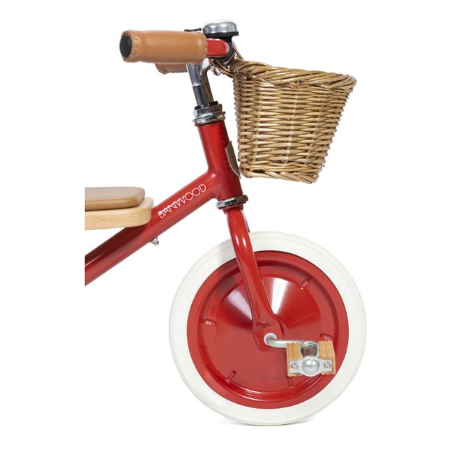 Triciclo en metal y madera Rojo