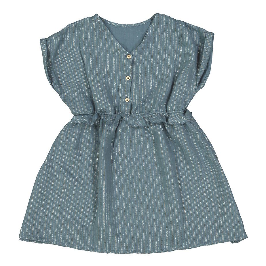 Marlot Paris - Robe Gaze de Coton Lurex Louise - Fille - Bleu
