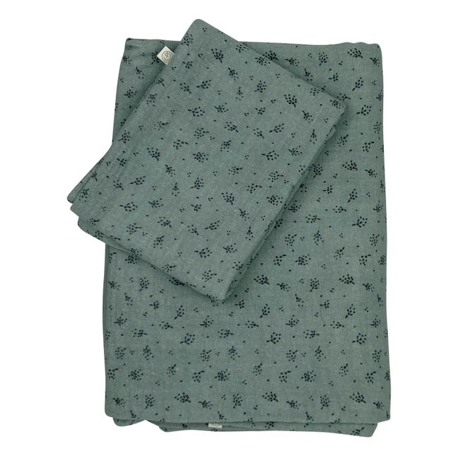 Parure letto in cotone bio  | Verde eucalipto
