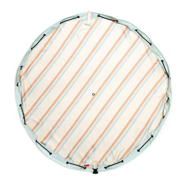 Striped Outdoor Play Mat/Storage Bag | Light blue