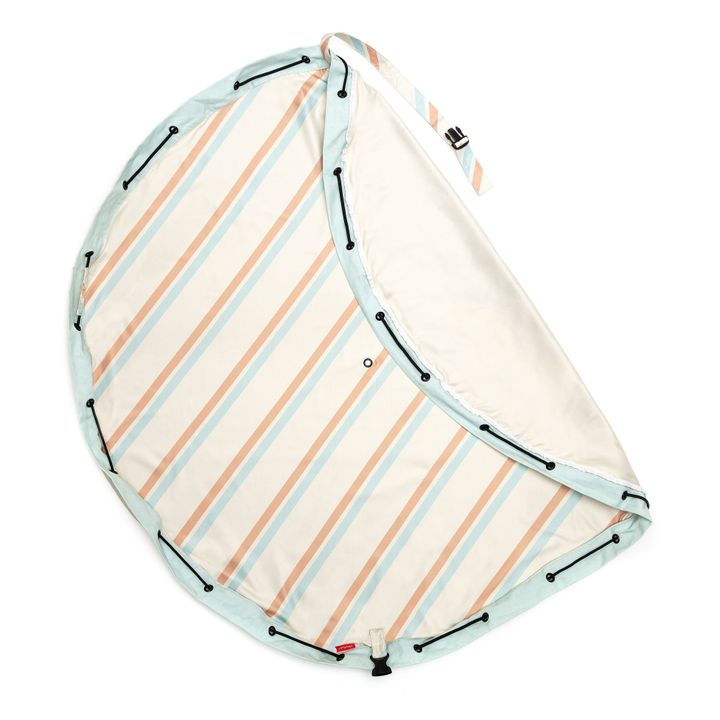 Striped Outdoor Play Mat/Storage Bag | Light blue- Product image n°4