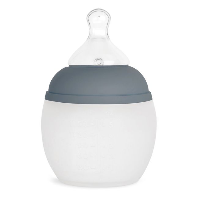 Babyflasche aus Silikon | Graublau
