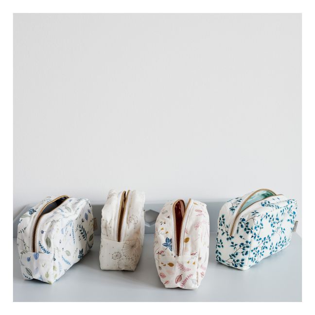 Toiletry Bag in Organic Cotton | Blue