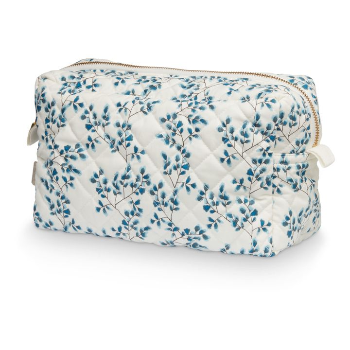 Fiori Toiletry Bag in Organic Cotton | Blue- Product image n°0