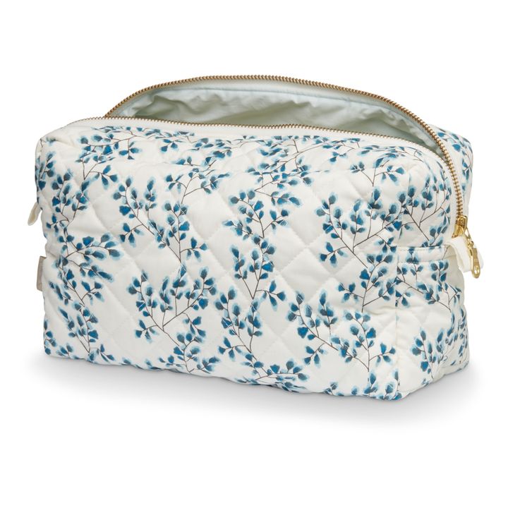 Fiori Toiletry Bag in Organic Cotton | Blue- Product image n°1