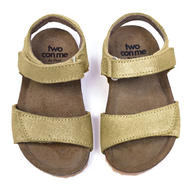 Two Con Me - Velcro Sandals Gold