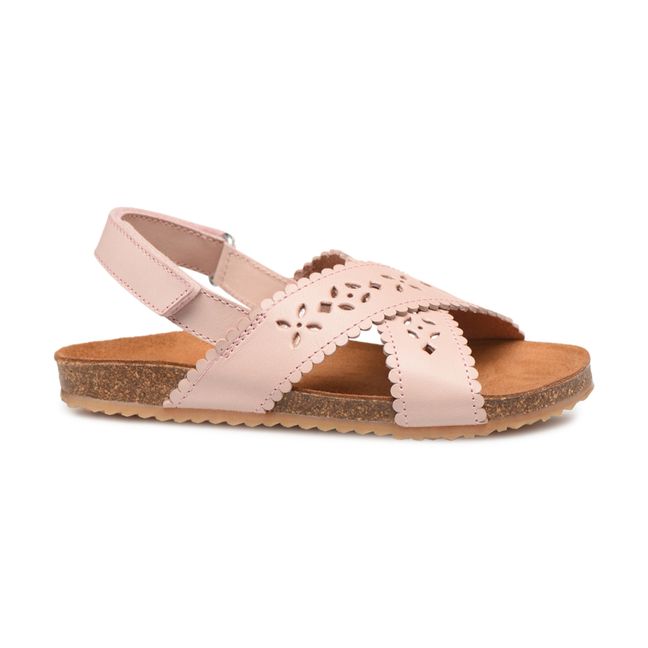 Two Con Me - Perforated Criss Cross Sandals Powder pink
