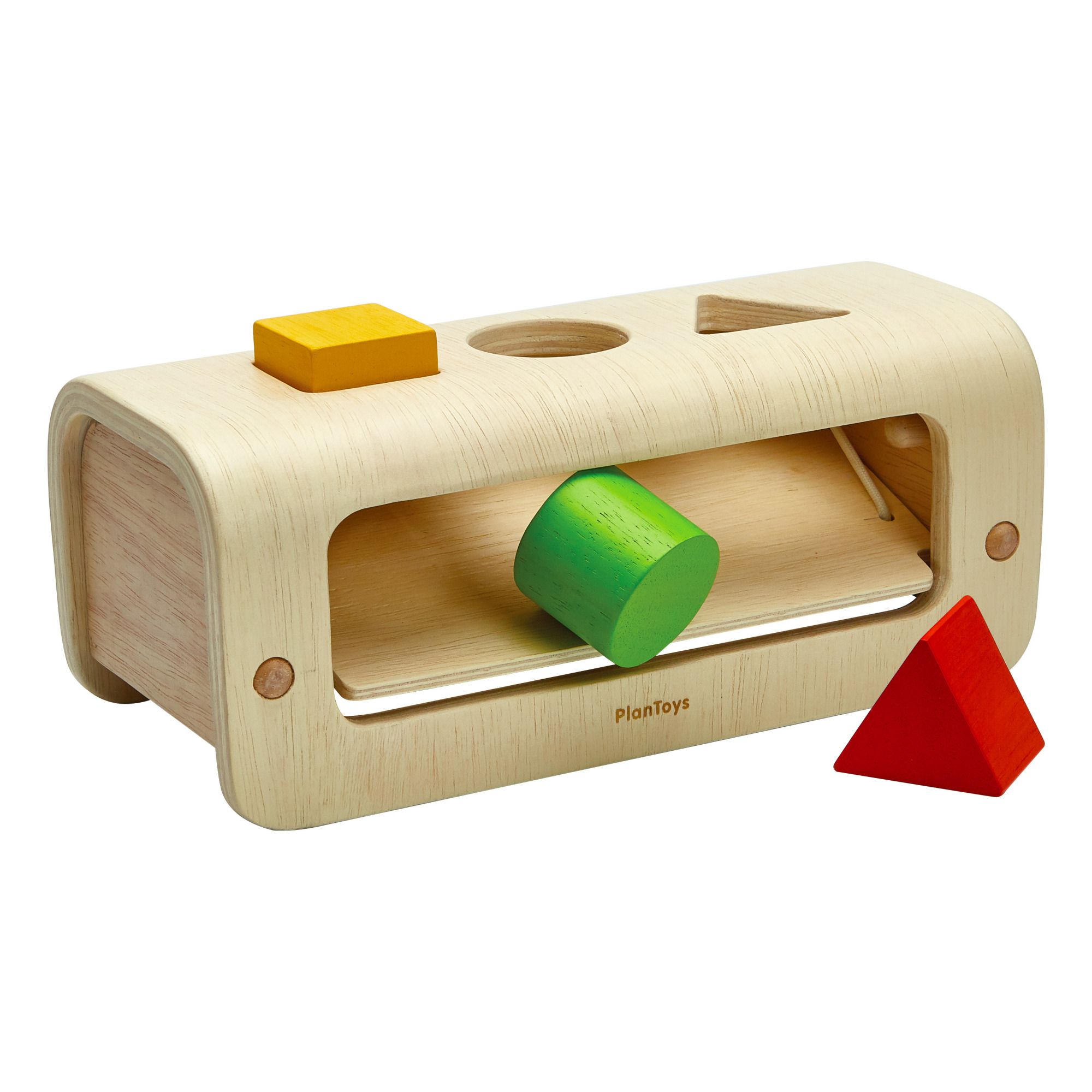 Plan Toys - Banc à marteler en bois naturel 3 formes - Multicolore