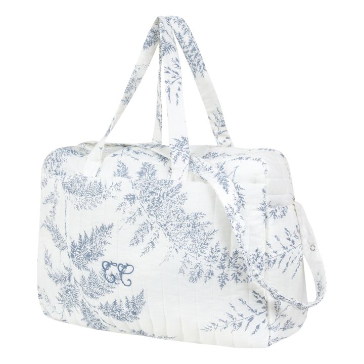 Leaf-Print Changing Bag & Blanket Navy blue- Product image n°0
