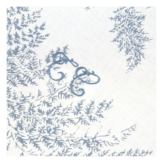 Leaf-Print Blanket Navy blue