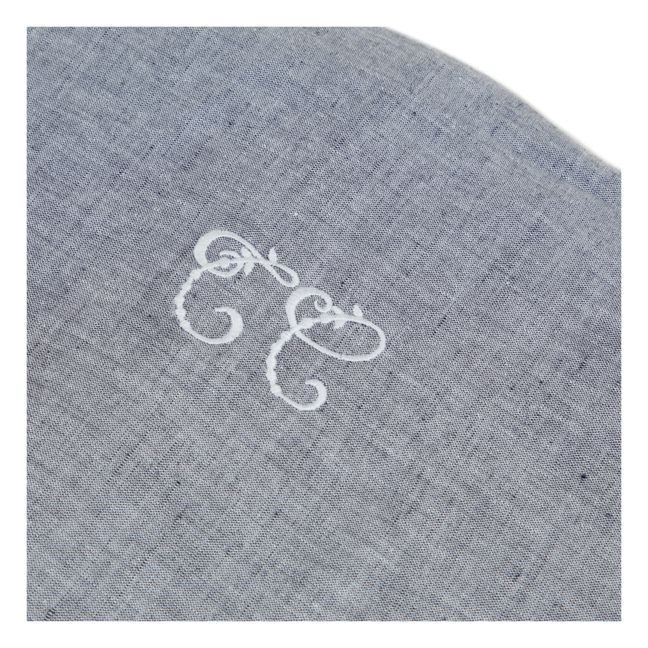 Leaf-Print Blanket | Navy blue
