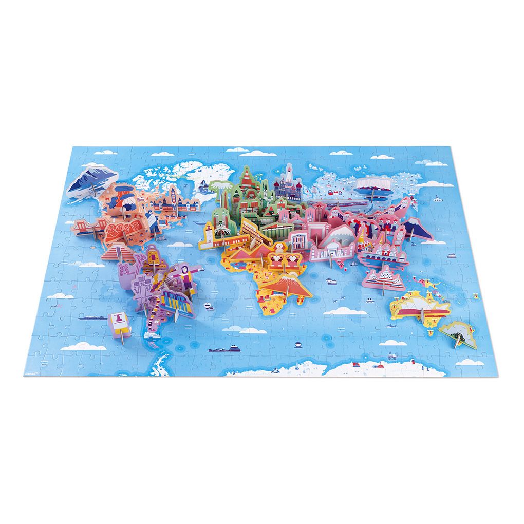 Janod - Puzzle éducatif Les Curiosités Du Monde - 350 pièces - Multicolore