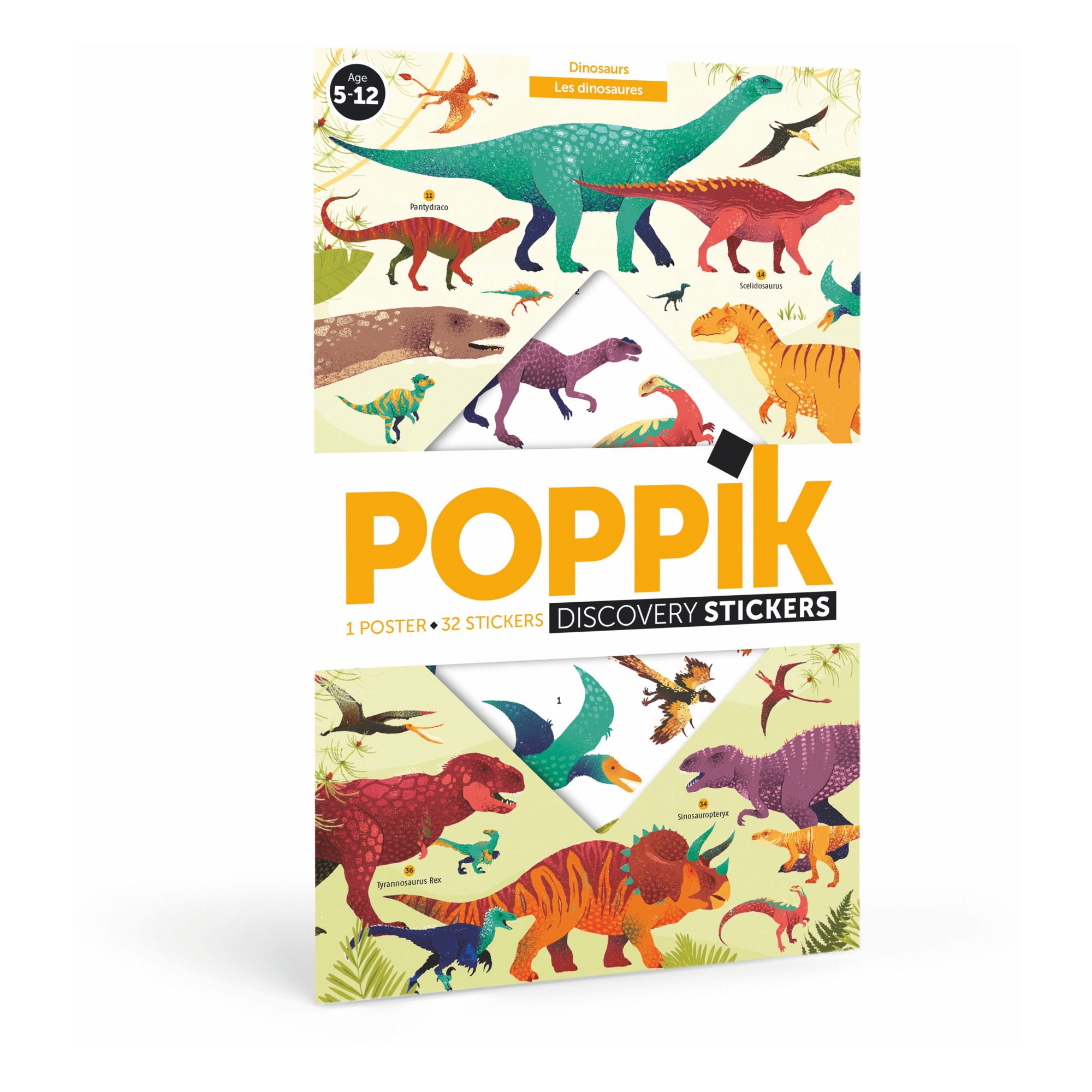 Poppik - Poster sticker Dinosaures - Multicolore