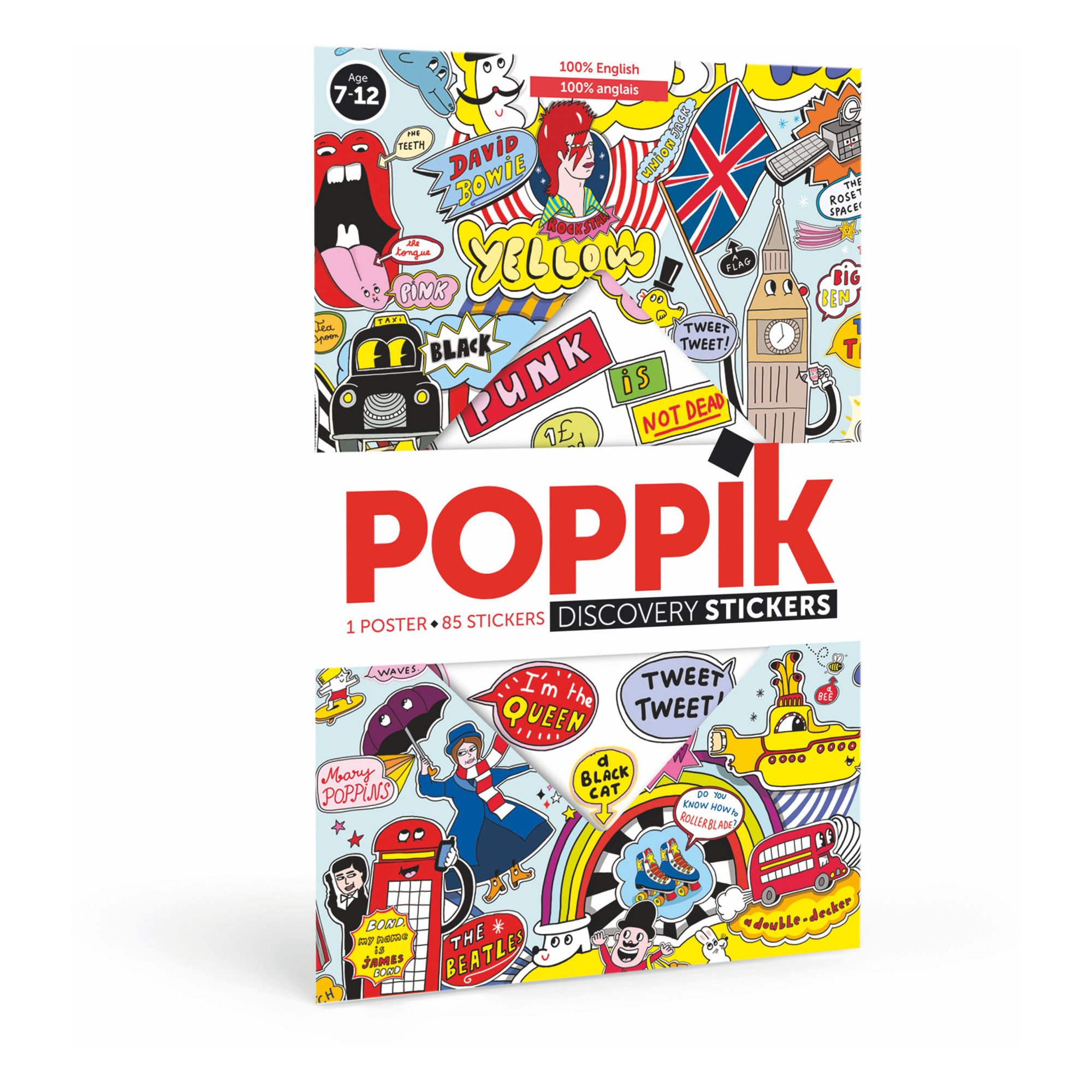 Poppik - Poster sticker 100% English - Multicolore