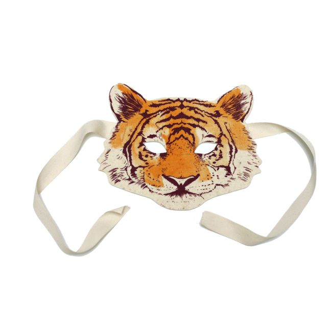 Tiger-Maske aus Filz | Orange