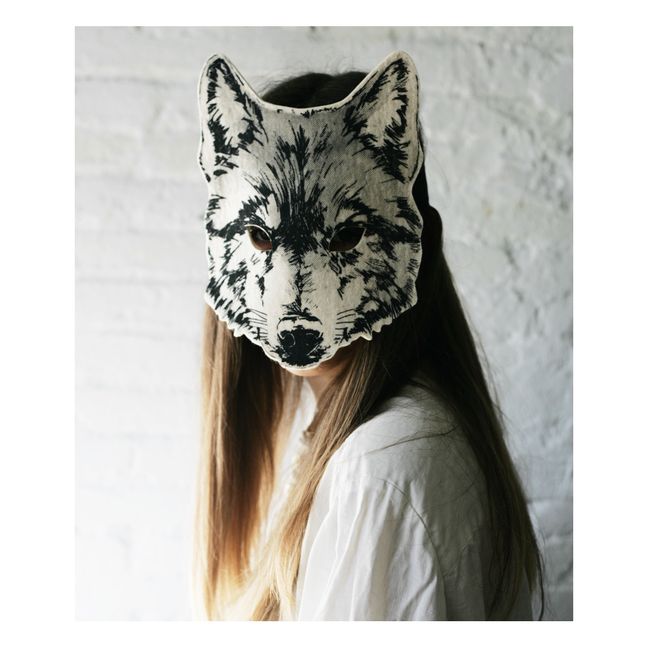 Wolf-Maske aus Filz Schwarz