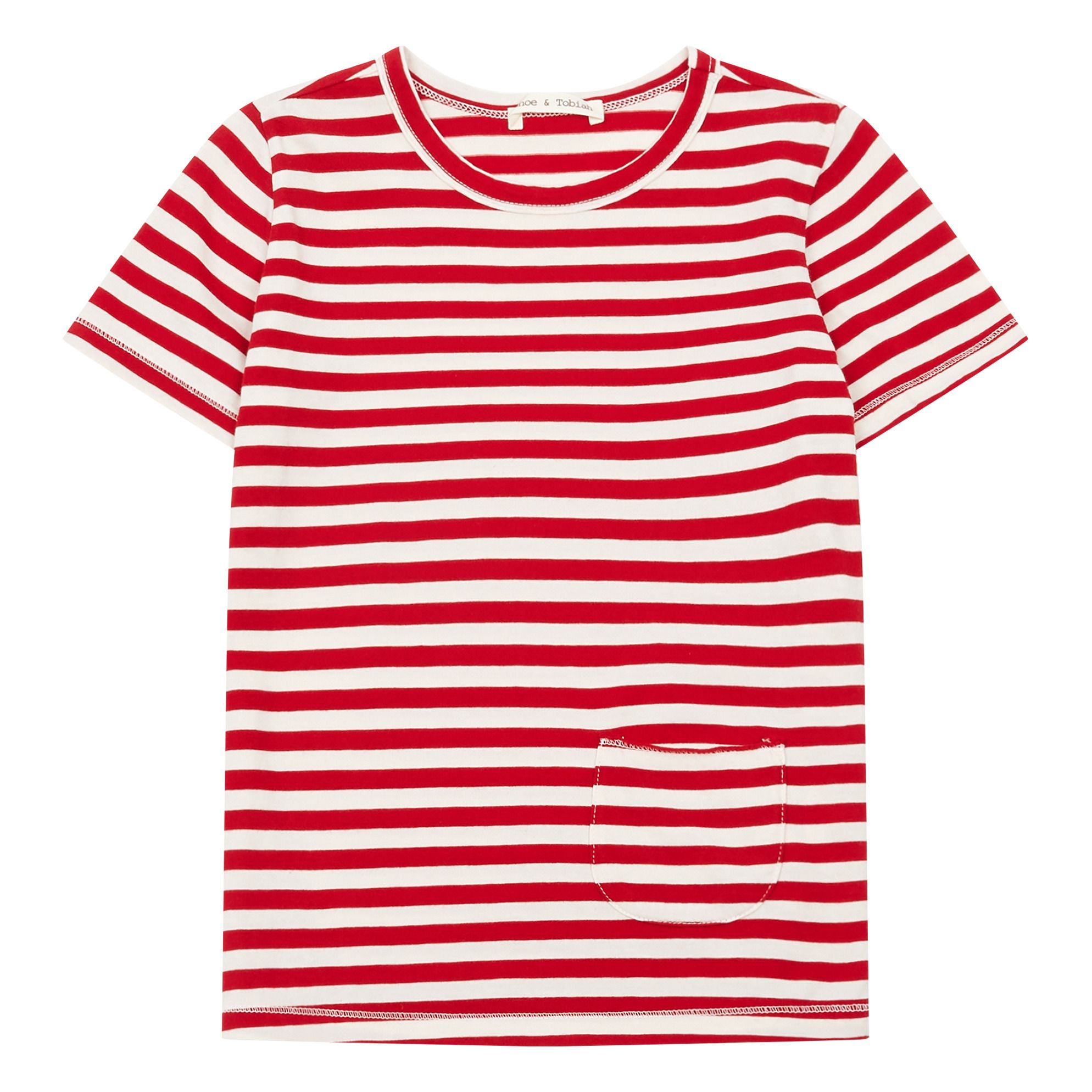 Zhoe & Tobiah - T-shirt Rayé Poche - Garçon - Rouge