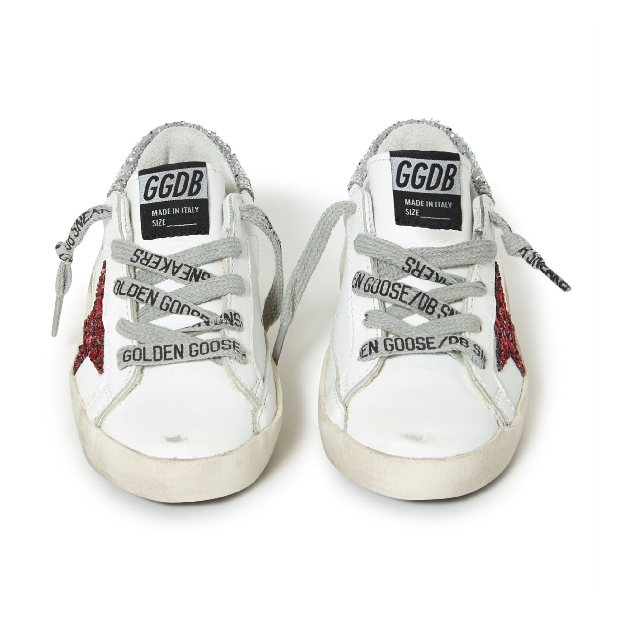 superstar sneakers in leather with glitter star